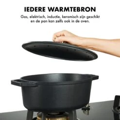 MOA Gietijzeren Braadpan - Inhoud 4,7 Liter - 29CM - Ovaal - Alle Warmtebronnen - Ook Voor Inductie - Gewicht 5,7 Kg - Zwart - C29B -Pot Verkoopwinkel 1200x1200 986