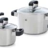 BK Conical Cool Glas Pannenset - 4-delig - RVS - Glazen Deksel - Inductie -Pot Verkoopwinkel 1200x426