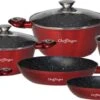 Luxe 10-delige Koekenpannenset - Inductie - Voor Alle Warmtebronnen - Met Glazen Deksels - Rood 1 Luxe 10-delige Koekenpannenset - Inductie - Voor Alle Warmtebronnen - Met Glazen Deksels - Rood -Pot Verkoopwinkel 1200x486