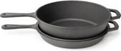 Nuovva 2-in-1 Gietijzeren Steelpan En Braadpan Of Grillplaat Met Dubbel Functie Koekenpan Deksel - 3 Liter - 26cm -Pot Verkoopwinkel 1200x505