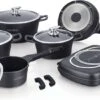 Royalty Line Inductie Panneset - 15-Delig Koekenpannenset - Kookpotten - Koekenpannen - Pannen Met Glazen Deksels En Afneembare Koudgrepen - Pannenset Met Dubbel Grillpan - Voor Alle Warmtebronne - Oven-Ready - PFAS-Vrij - Zwart -Pot Verkoopwinkel 1200x550 2