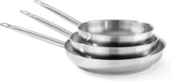 Hendi Koekenpan 24cm - Kitchen Line - RVS - Professionele Koekenpan Inductie - 1,9 Liter - Ø24x(H)4,5cm -Pot Verkoopwinkel 1200x575
