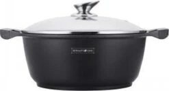 Royalty Line - Marble Soep/braadpan - Met Glazen Deksel Zwart - 24 CM. RL-BS24ML -Pot Verkoopwinkel 1200x644 1