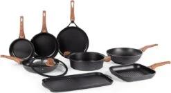 Rosmarino Black Line - Wokpan - Ø30cm - 100% PFAS & PFOA Vrij - Gegoten Aluminium - Non-stick Minerale Coating - Ergonomische Handgreep - Geschikt Voor Alle Warmtebronnen & Vaatwasser -Pot Verkoopwinkel 1200x654