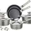 Swiss Pro+ | Set 14 Delige Pannenset | Inductie - Pannensets - Glazen Deksel - Met Afneembare Handgreep - Marmeren Interieur -PFAS-vrij | Grey / Silver -Pot Verkoopwinkel 1200x727 7