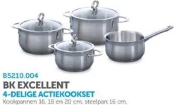BK Excellent Pannenset - 4-delig - RVS - Inductie -Pot Verkoopwinkel 1200x730