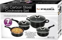 Prima Pannenset 7 Delig - Kleine Pannen - Zwart - Antiaanbaklaag - Kookset - Met Deksel - Kookpannen - Sauspan - Cadeau Voor Man En Vrouw -Pot Verkoopwinkel 1200x768 1