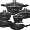 Cheffinger Pannenset - 10 Delig - Marmeren Coating - Inductie - Met Glazen Deksels - Zwart -Pot Verkoopwinkel 1200x836 2