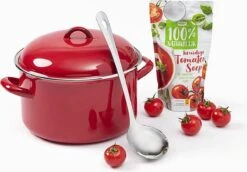 Stamppot / Soeppan, ø24cm, Rood Emaille, Voccelli -Pot Verkoopwinkel 1200x836 5