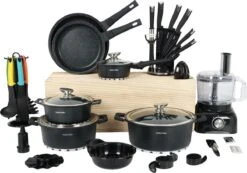 Swiss Pro+ - SWP41D22 - Pannenset 41 Delig - Foodprocessor - Messenblok 8 Delig - Kookgerei Set Met Houder 7 Delig - Starters Pakket - 2022 Serie - Limited Edition -uitzet -Pot Verkoopwinkel 1200x839 4