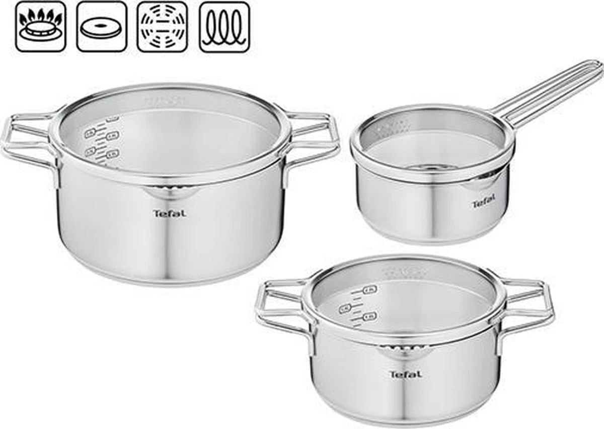 Tefal Nordica Pannenset 3 Delig - Steelpan Ø 16 Cm & Kookpan Ø 20 + Ø 24 Cm 22 Tefal Nordica Pannenset 3 Delig - Steelpan Ø 16 Cm & Kookpan Ø 20 + Ø 24 Cm - Afbeelding 20