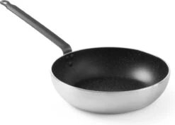 Hendi Wokpan Inductie - Professionele Wokpan 32cm - Aluminium - Marble Anti-Aanbaklaag - Geschikt Voor Alle Warmtebronnen Tot 260°C - Ø32x(H)7,5cm - Bodem: Ø21cm