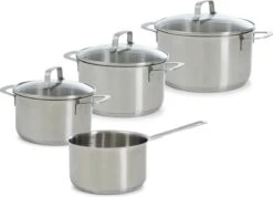 BK Bistro Pannenset - 4-delig - RVS - Glazen Deksel - Inductie -Pot Verkoopwinkel 1200x863