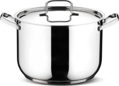 Lagostina Sfisiosa Acciaio SFIZIOSA ACCIAIO 10-delig (hoge Kookpan 22 Cm + Kookpan 18/22 Cm + Hapjespan 24 Cm + Steelpan 14 Cm + Melkpot 12 Cm + Deksels 14/18/22/24 Cm) -Pot Verkoopwinkel 1200x867