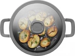 BergHOFF Leo Hapjespan Stone - 28 Cm - Met Glazen Deksel 8 BergHOFF Leo Hapjespan Stone - 28 Cm - Met Glazen Deksel -Pot Verkoopwinkel 1200x904 2