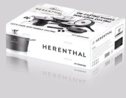 Herenthal Luxe Pannenset - 14-delig - Glazen Deksel - Inductie - Marmeren Coating - PFAS-vrij - Zwart - ES1014M -Pot Verkoopwinkel 1200x934 1