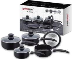 Herzberg HG-5003BK: 8 Pieces Marble Cookware Set - Black 13 Herzberg HG-5003BK: 8 Pieces Marble Cookware Set - Black -Pot Verkoopwinkel 1200x987 2