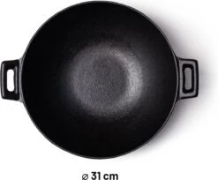 Orange85 Gietijzeren Wokpan - Alle Warmtebronnen - Inductie - Wok - Zwart - 31cm - Gietijzer - Wokpannen -Pot Verkoopwinkel 1200x989