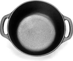 Gietijzeren Braadpan - 28 Cm - Pure Gietijzer - Niet Geëmailleerd - Geschikt Voor Inductie - Stoofpan Met Deksel - Sudderpan - Zwart -Pot Verkoopwinkel 1200x989 3