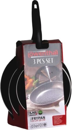 Löwenthal Hoogwaardige Koekenpan Set - 3 Stuks - PFOA Vrije Anti-aanbaklaag - Zwart -Pot Verkoopwinkel 667x1200