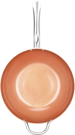 Swiss Pro+ - SP-WK28C - Aluminium Wokpan 28 Cm - Geschikt Voor Alle Warmtebronnen - Koper -Pot Verkoopwinkel 669x1200