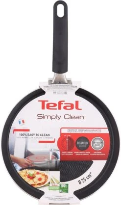 Tefal Simply Clean Pannenkoekenpan - Crêpe Pan Non-stick Coating - Pancake Pan - Titanium - Ø25 Cm - Zwart -Pot Verkoopwinkel 709x1200