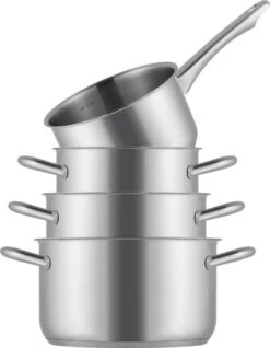 Sola Pannenset Blizz - 4 Delig - Ø Cm - Zilver - RVS - Sandwichbodem -Pot Verkoopwinkel 933x1200