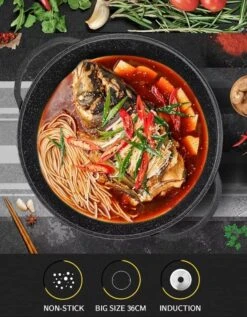 Cheffinger | Luxe Wokpan Met Deksel | 36CM | Alle Warmtebronnen | Oriental -Pot Verkoopwinkel 935x1200